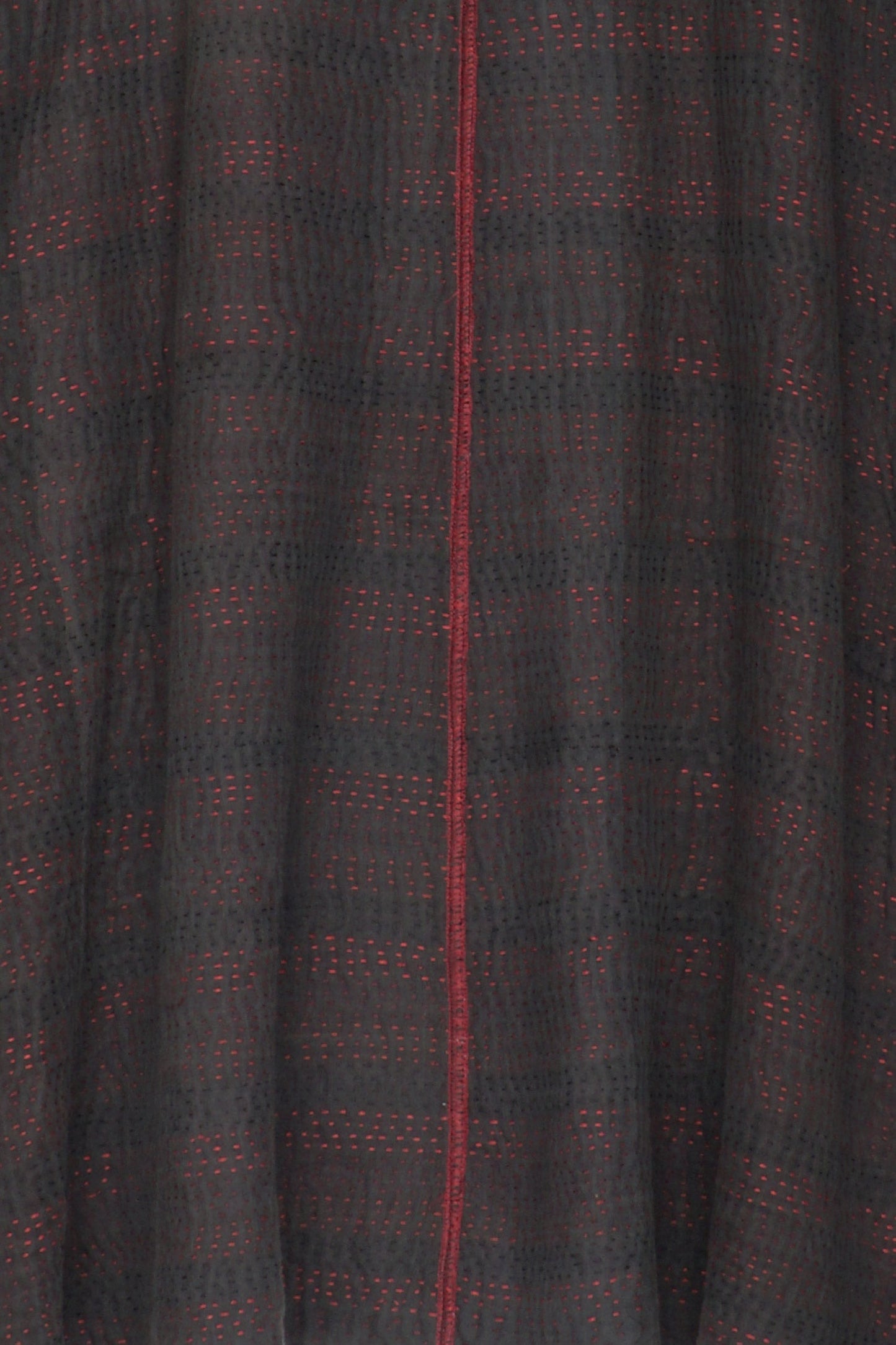 TWO TONE PATCH KANTHA BAND COLLAR DUSTER - tn4327-red -