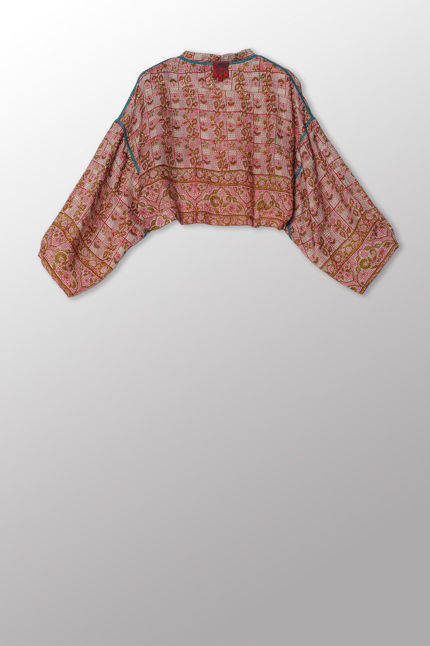 VINTAGE SILK KANTHA SLEEVE JACKET - sv2090-0004m -