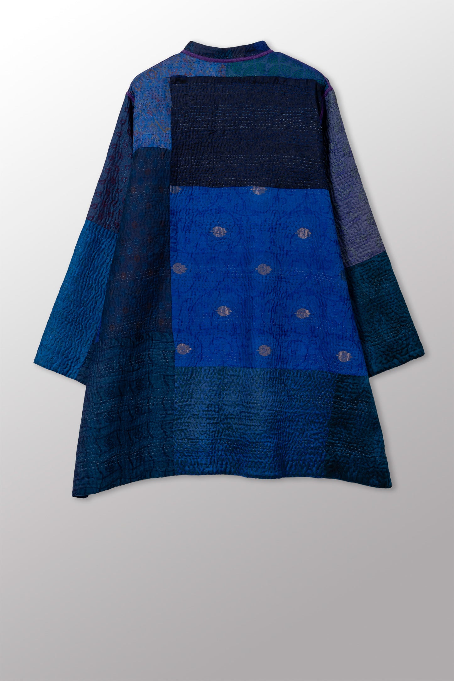 JACQUARD SILK KANTHA KAFTAN JACKET MEDIUM - js4089-cnvy001s -