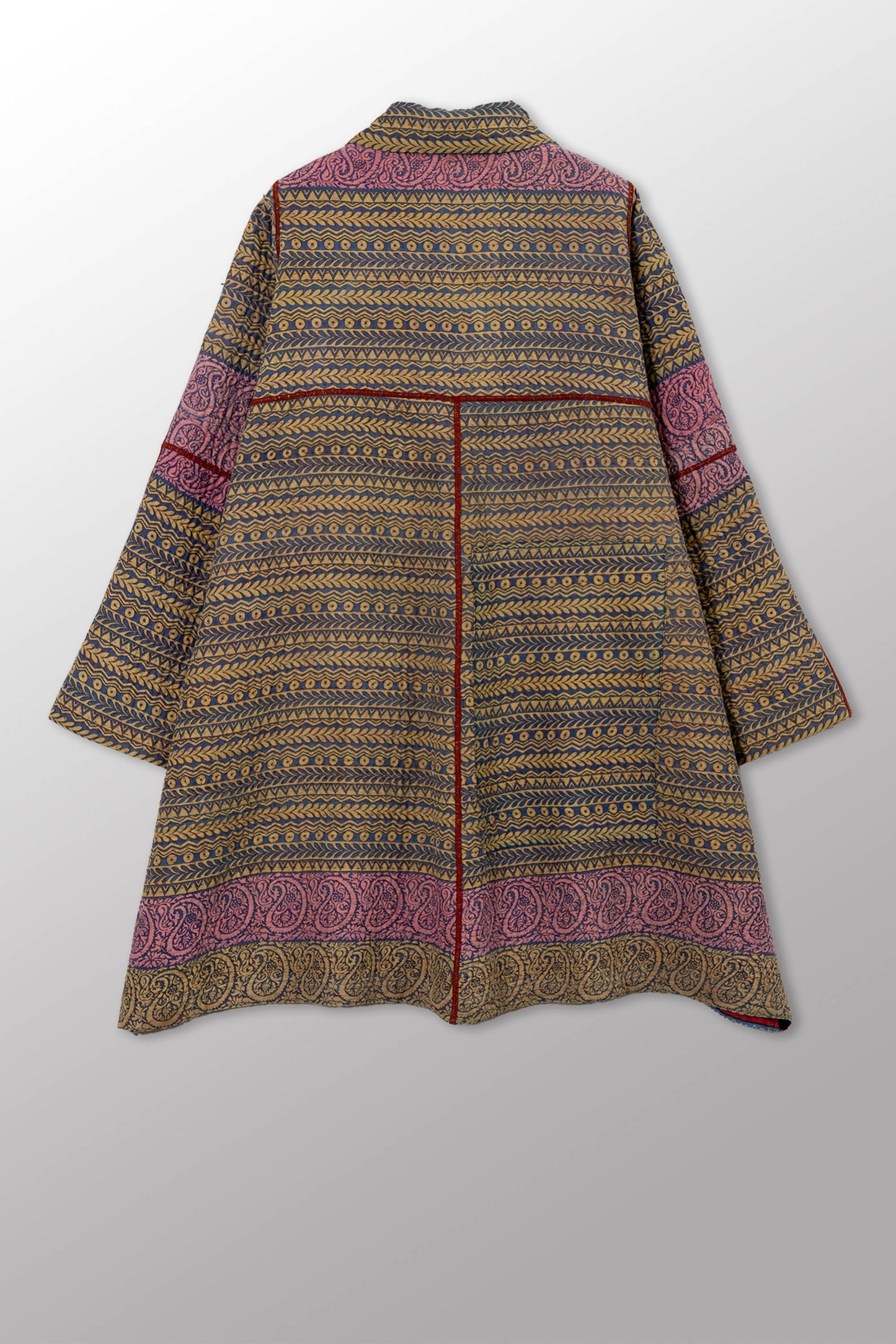 VINTAGE COTTON KANTHA A-LINE DUSTER - cv4311-0113a -
