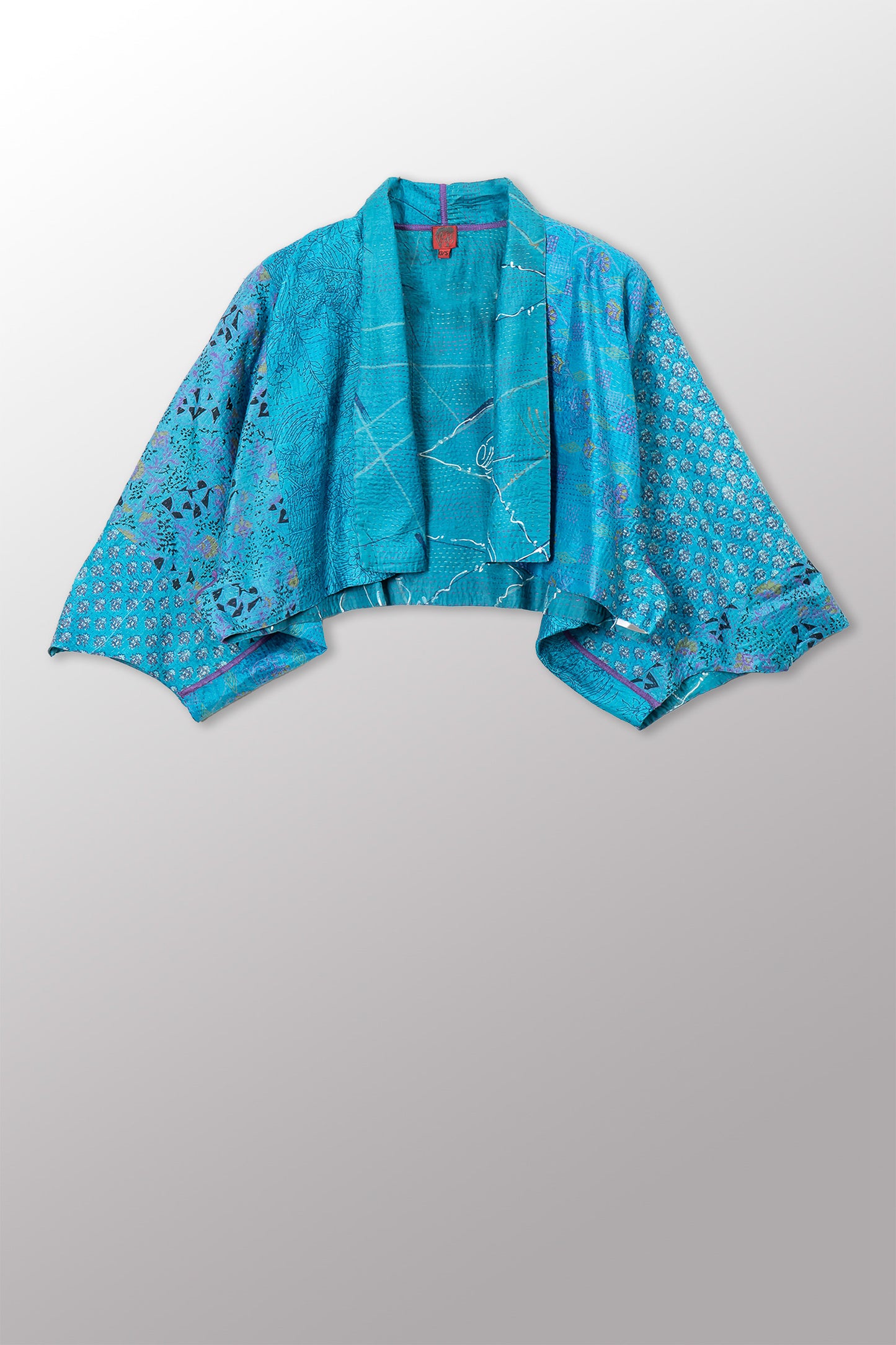 VINTAGE SILK KANTHA PUFF SLV. SHRUG - sv2062-0037a -