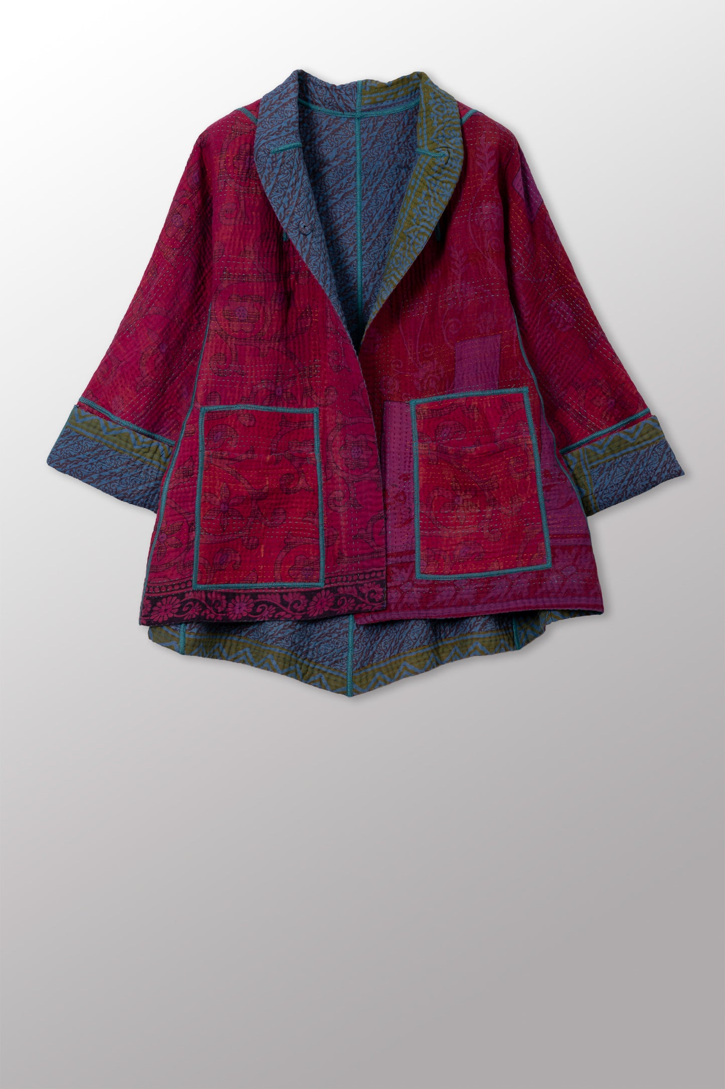 COTTON OVERDYE KANTHA FLARE SHORT JKT - ov4011-cfus002s -