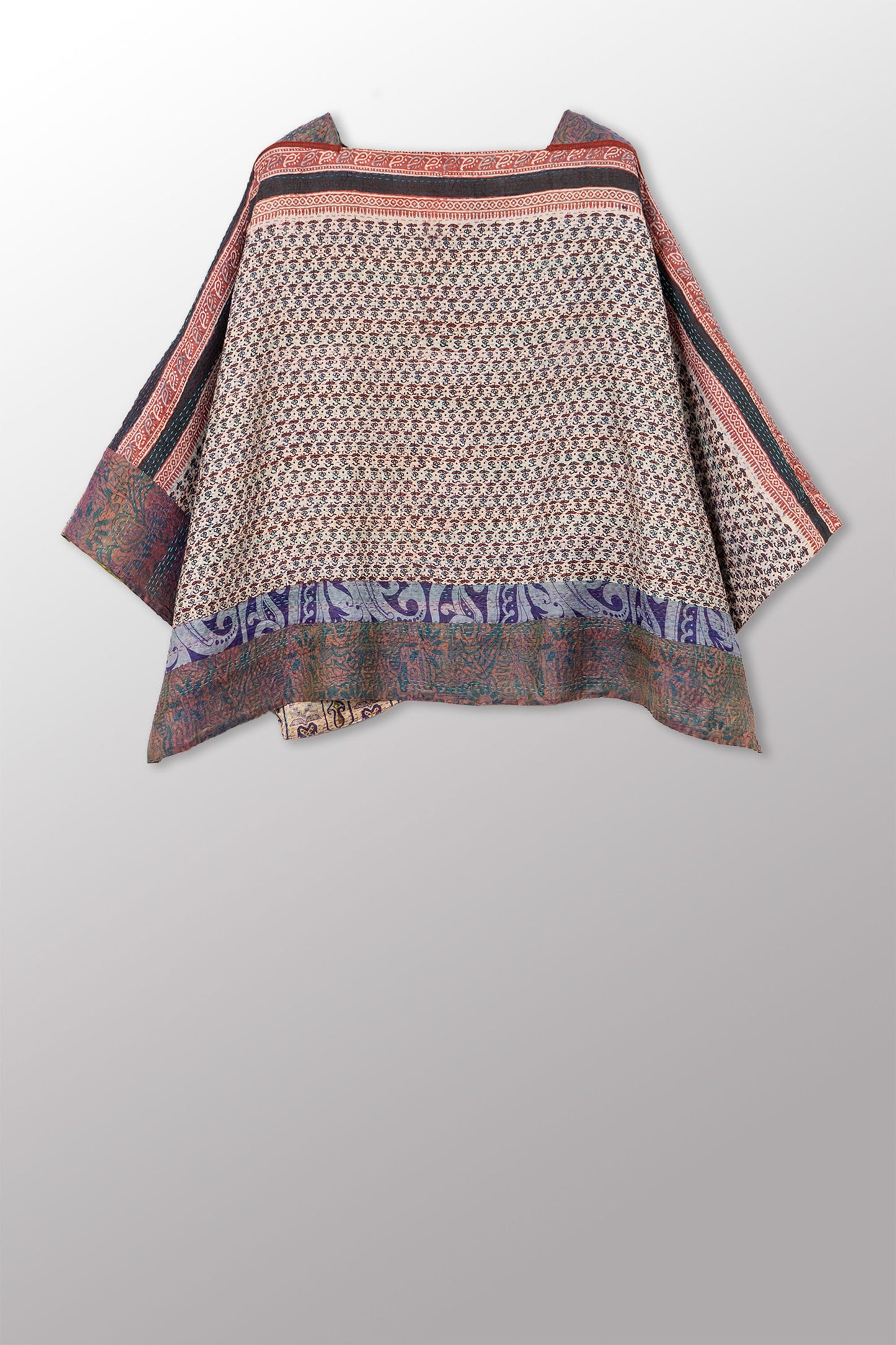 VINTAGE SILK KANTHA 3/4 SLV. CROP TOP MIO - sv2538-0021a -