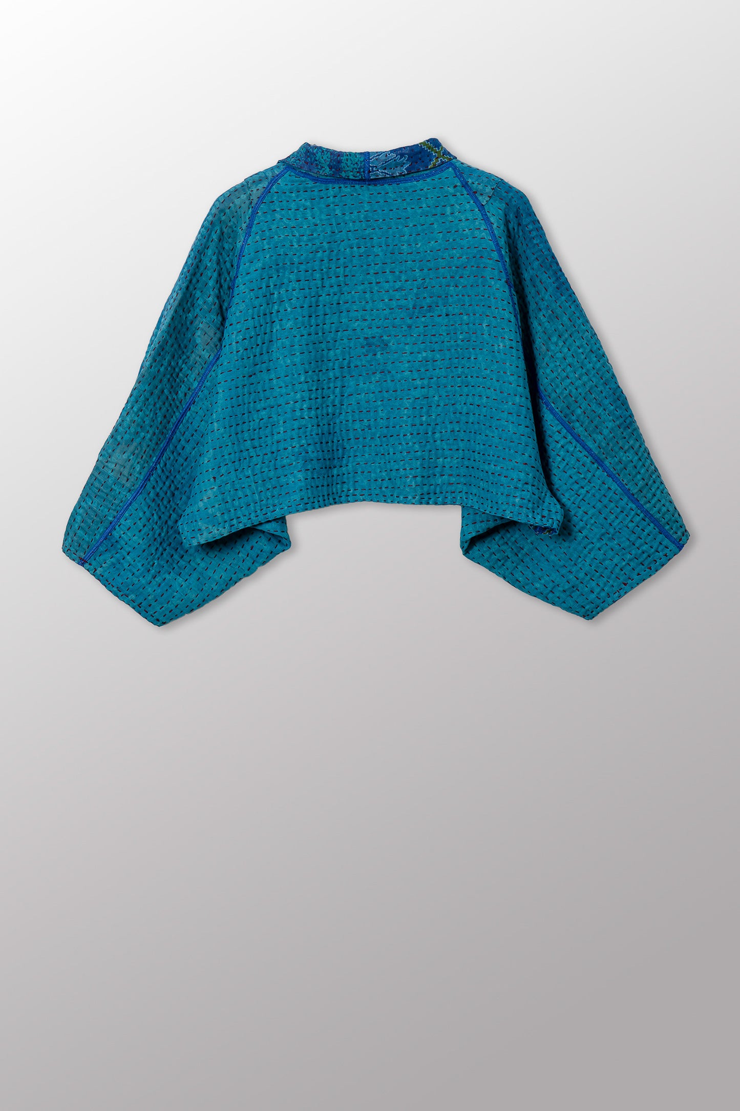 VINTAGE COTTON BBK KANTHA PUFF SLV. SHRUG - bb4062-0001a -