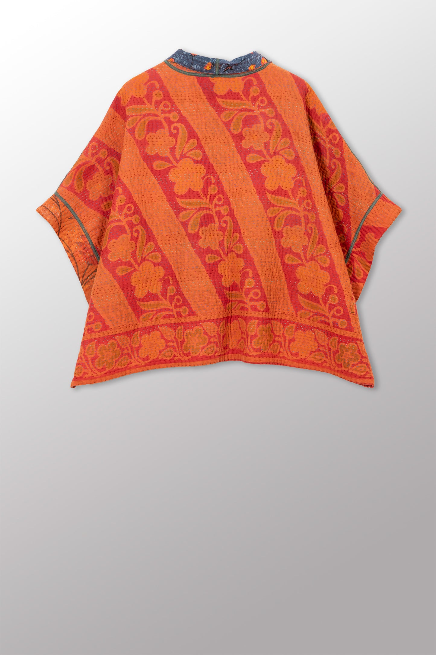 COTTON OVERDYE KANTHA MINI PONCHO - ov4060-corg006a -