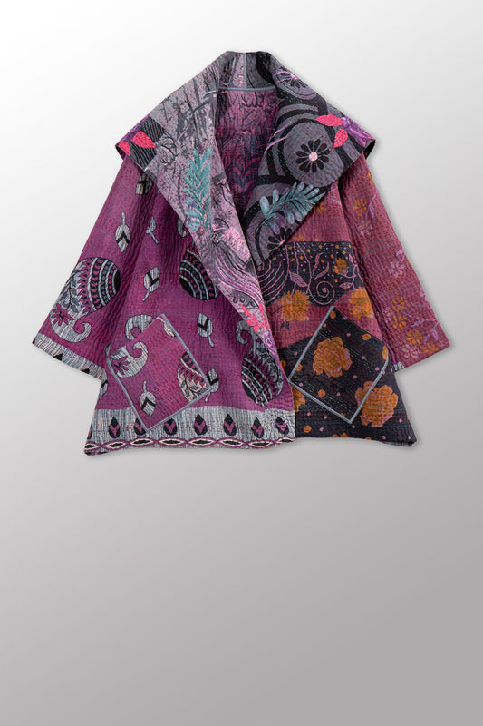 VINTAGE COTTON KANTHA FLARE JKT - cv4010-0168a -