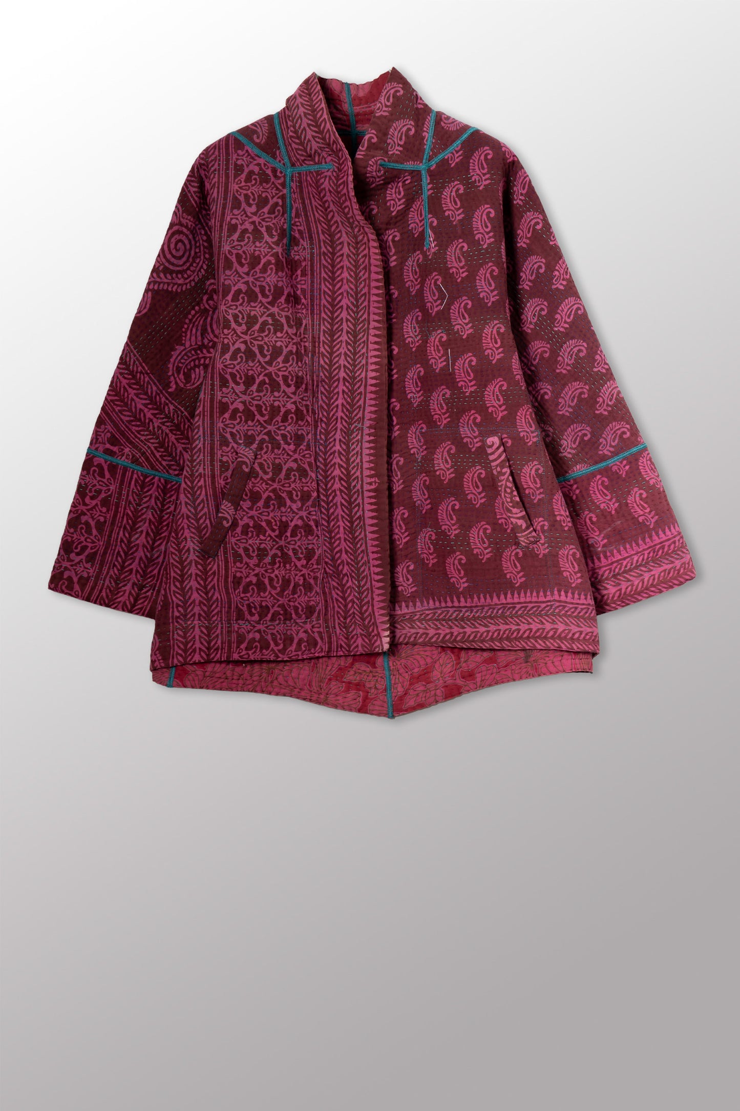COTTON OVERDYE KANTHA FLARE SHORT JKT - ov4011-cpik001m -