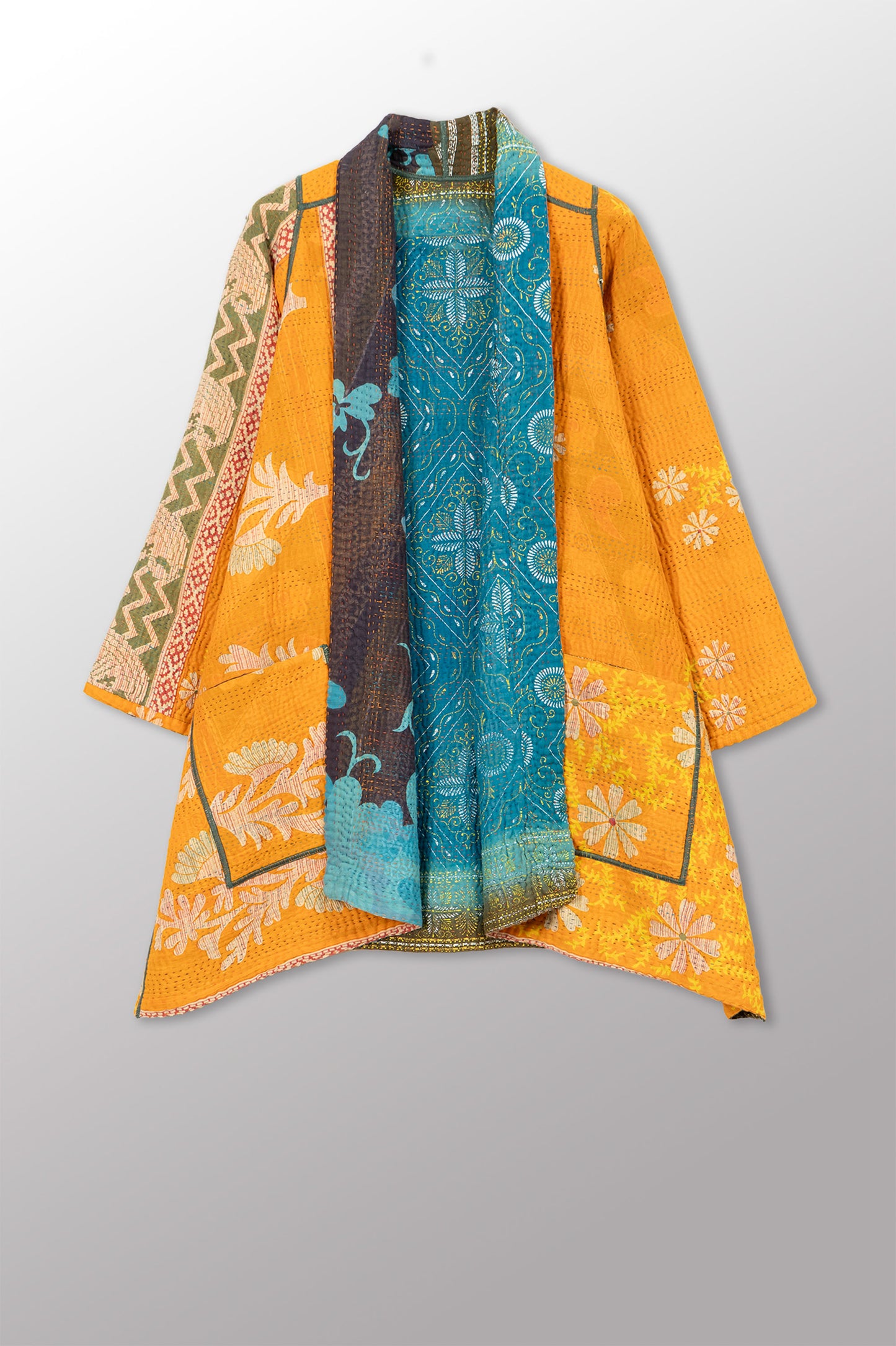 VINTAGE COTTON KANTHA A-LINE JKT - cv4003-0465a -