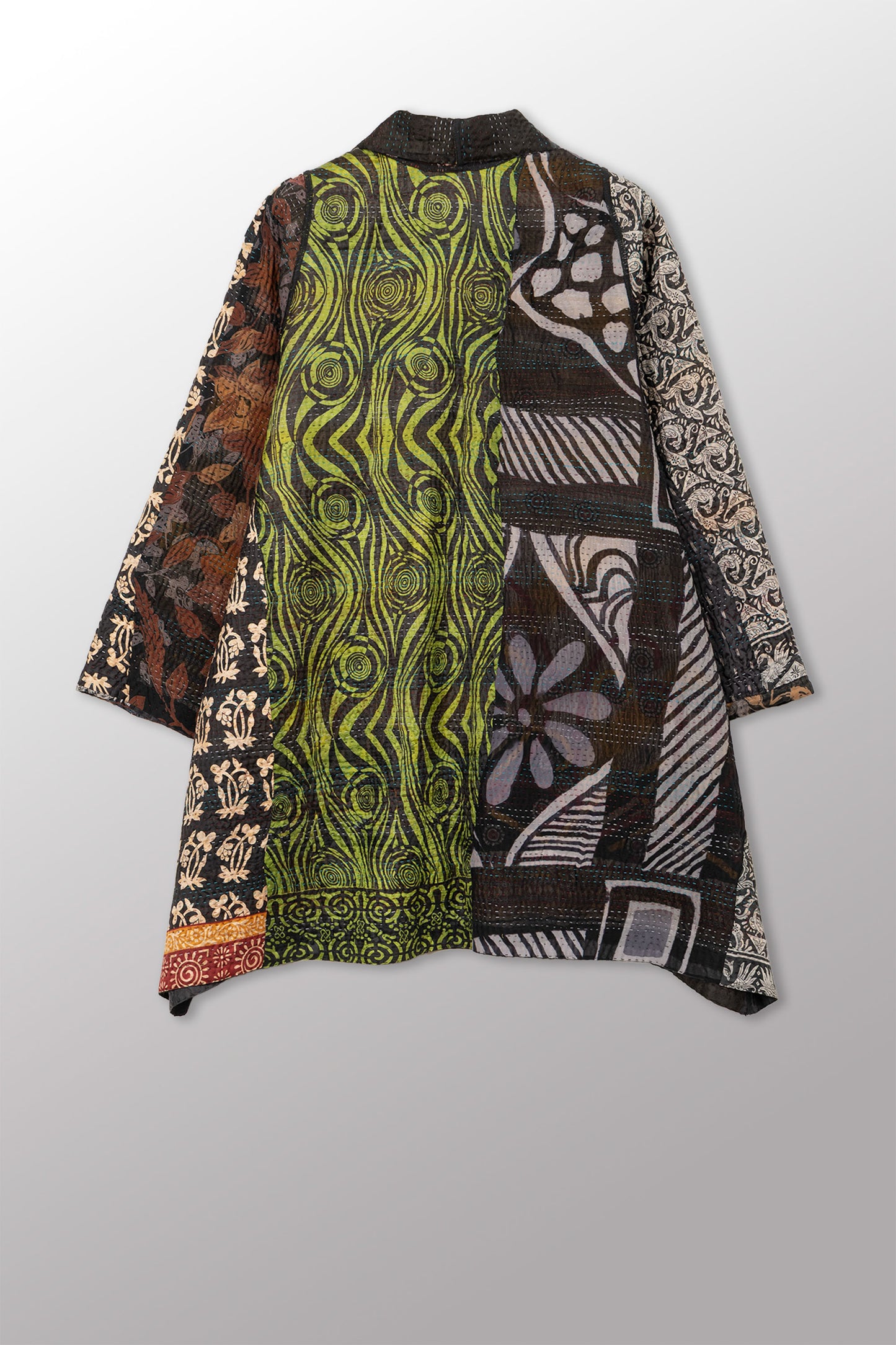 JACQUARD SILK KANTHA A-LINE JKT - js4003-cbkg002a -