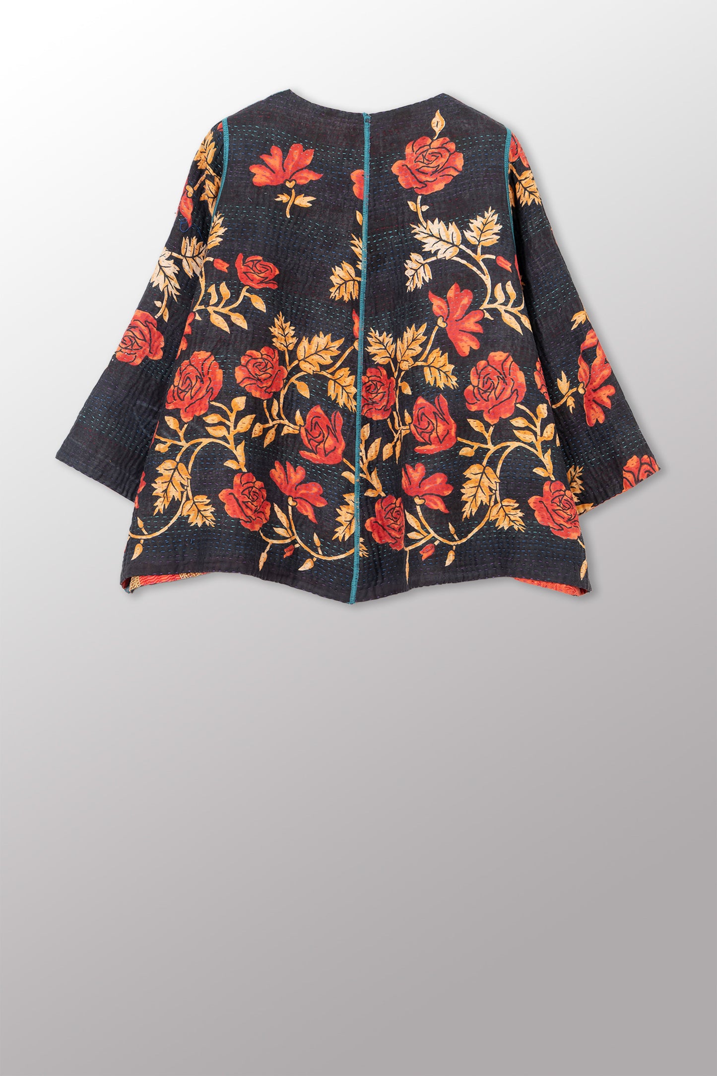 COTTON OVERDYE KANTHA BELL SHAPE JKT - ov4048-corg001a -