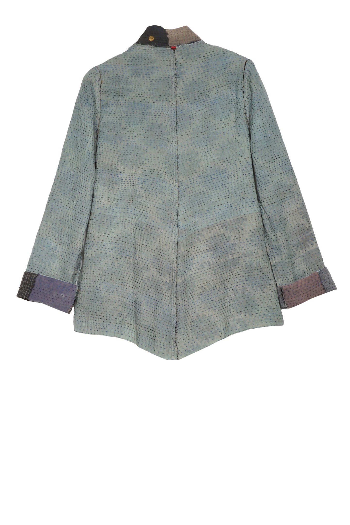 FRAYED PATCH KANTHA SIMPLE JKT - fi4022-gry-oldfab -