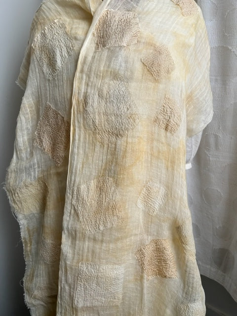 LINEN CLOUD TIE-DYE SHAWL MEDIUM - lc1802-ylw -