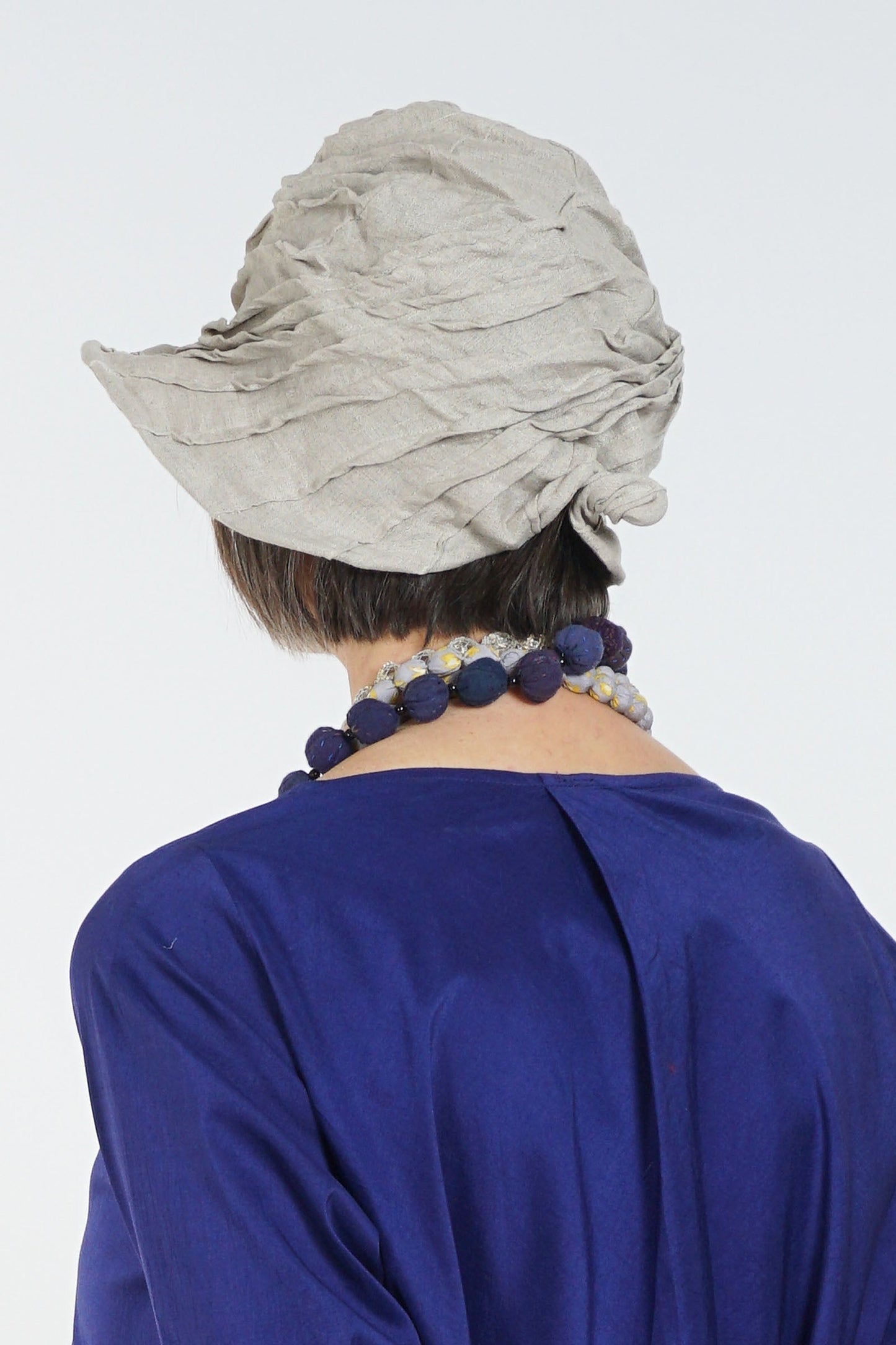 LINEN TWIST TUCKED BRIM HAT - ln1886-ntl -