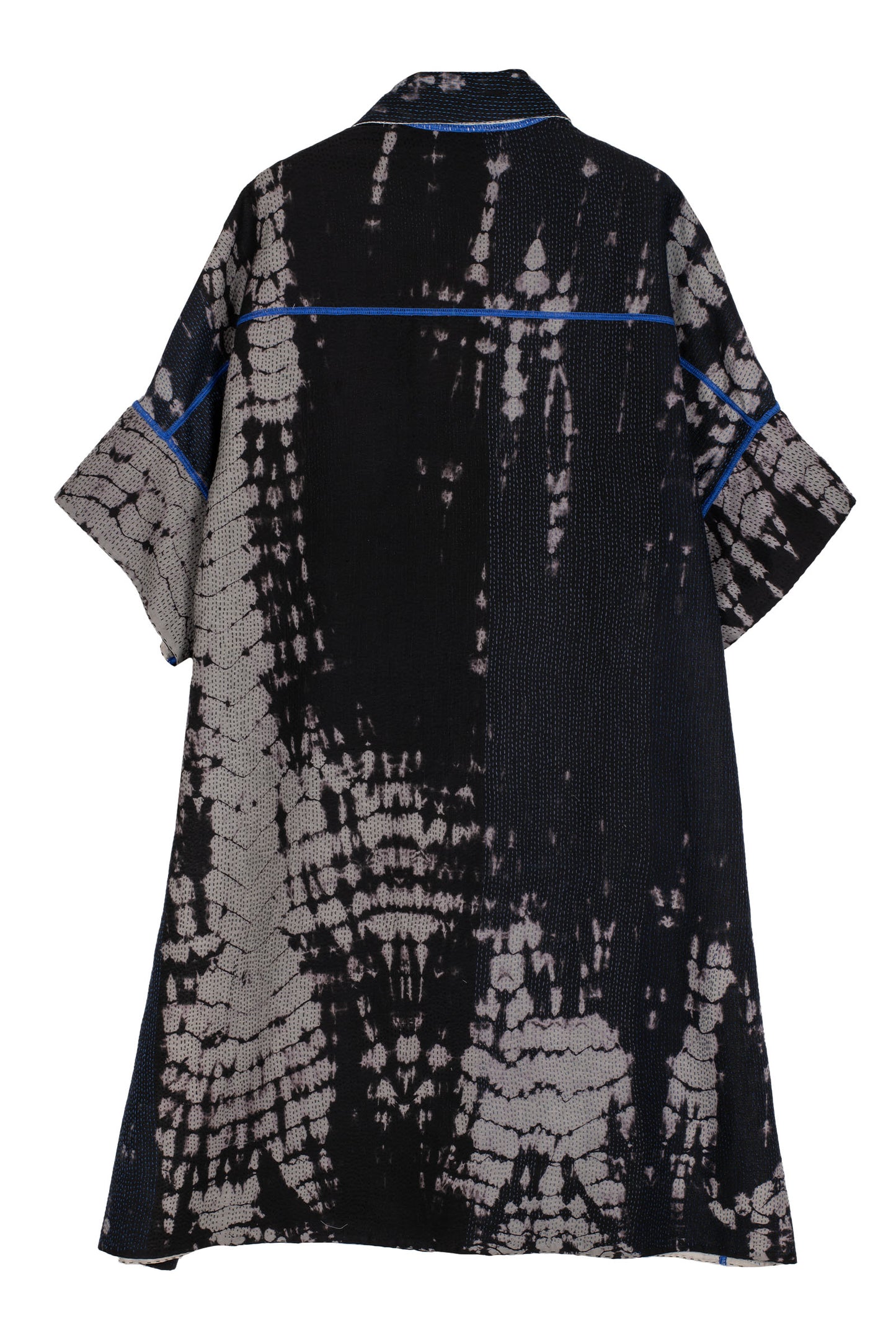 SERPENT PRINT KANTHA WIDE SHIRT DRESS - sp2448-blk -