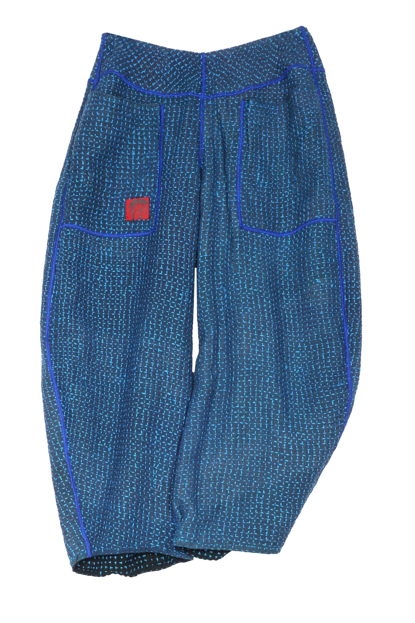 WAFFLE KANTHA LANTERN PANTS - wf3634-blu -