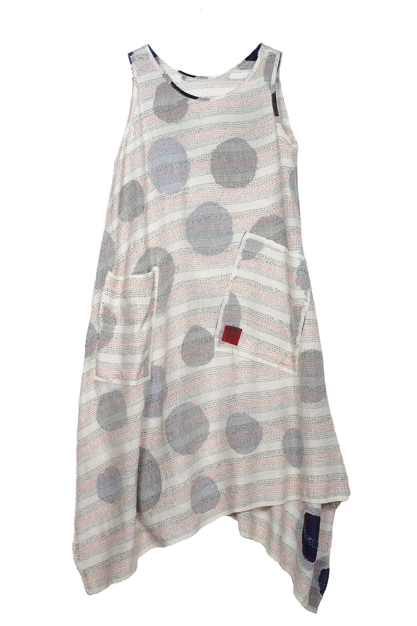 CUT OUT KANTHA POINTY HEM DRESS