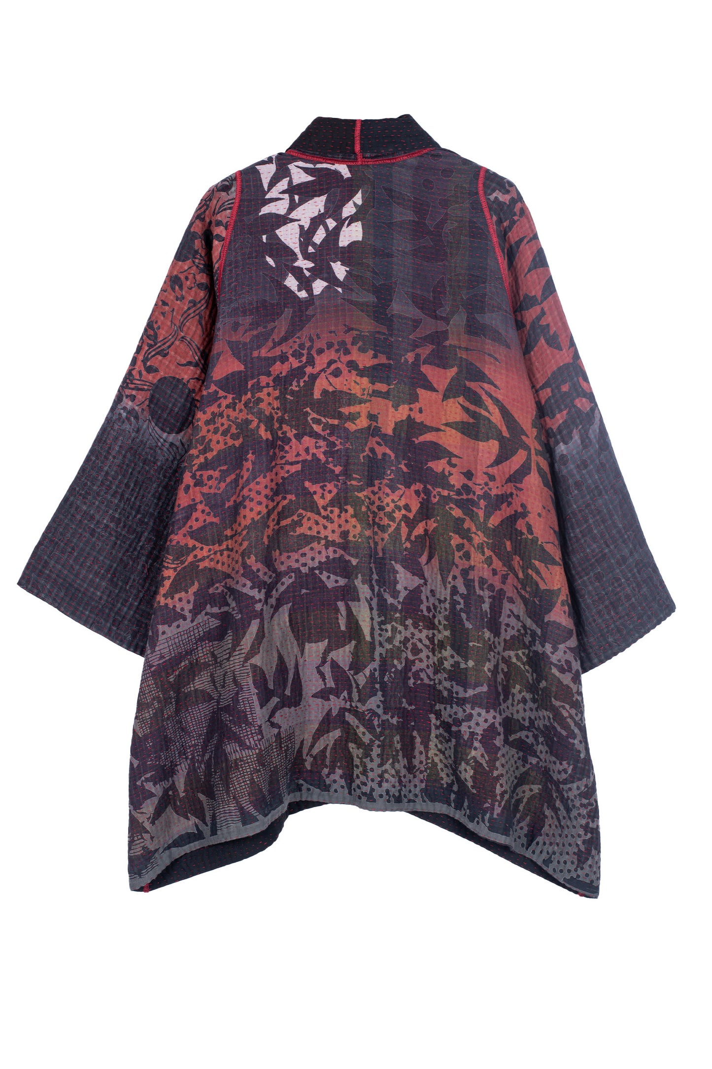 MONOTONE TWILIGHT PRINT KANTHA A-LINE JKT